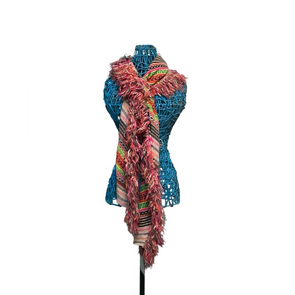 Free People Accessories - Free People Multi Color Fringe Scarf~Bright Colors~Hill tribe/Mayan -NWT